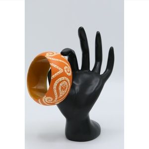 PAISLEY DESIGN BRACELET Orange & White
